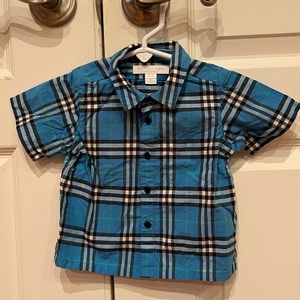 Burberry baby button down shirt. 6M